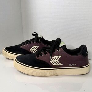 Cariuma Naioca Black Purple Canvas Suede Skate Sneakers Mens 9 Womens 10.5